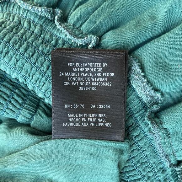 Anthropologie Green Halter Style Bionda Plisse Wide Leg Jumpsuit Pockets XSP - Picture 6 of 9